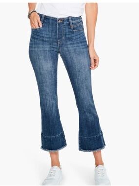 Liverpool Gia Glider Crop Flare Split Hem Jean